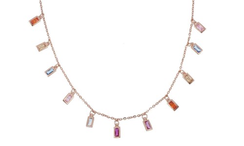 Collana Argento Con Pendenti Multicolor Cuori Milano 24904650